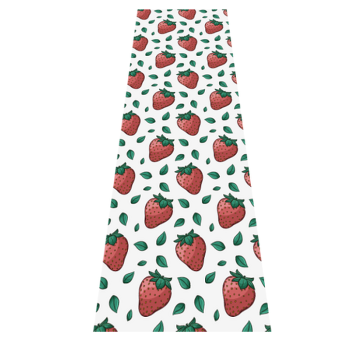 Bright juicy strawberries green leaves kitchen vinyl rug - TenStickers