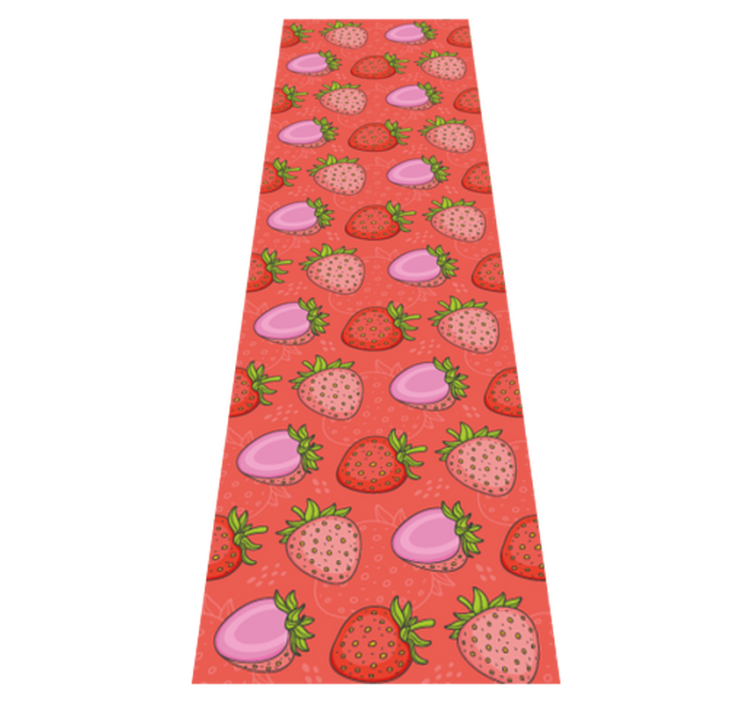 Kitchen vinyl rug seamless red and pink strawberries - TenStickers