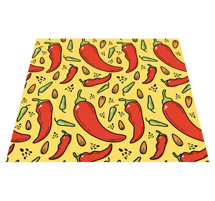 Kitchen vinyl rug with red and green hot chili - TenStickers