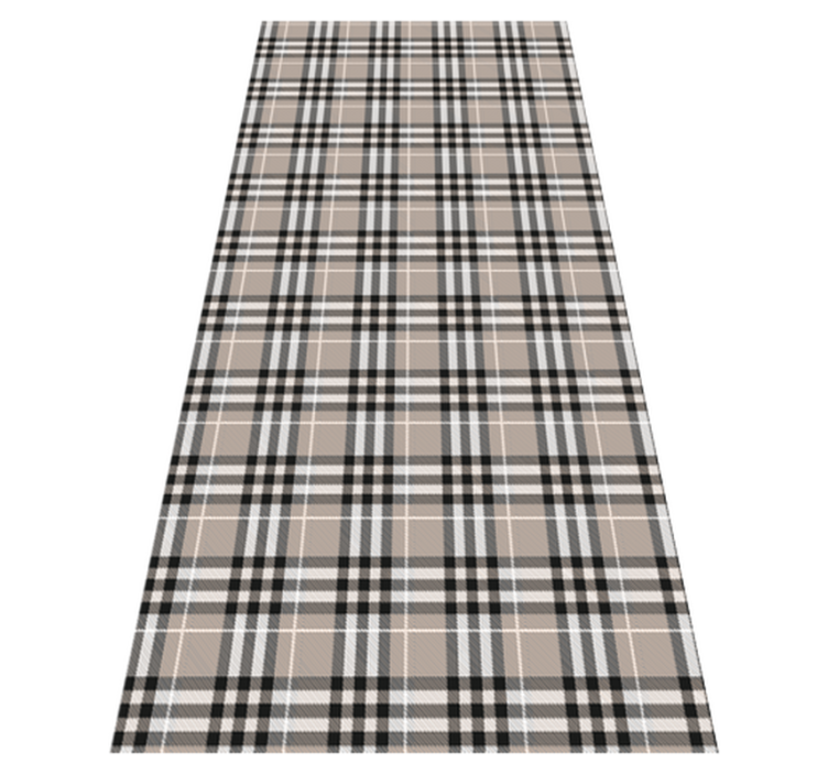 Kitchen vinyl rug in traditional scottish grey tartan - TenStickers