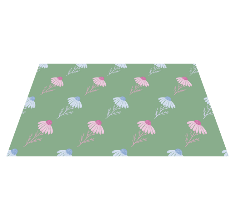 Flower vinyl rug with chamomile daisy design - TenStickers