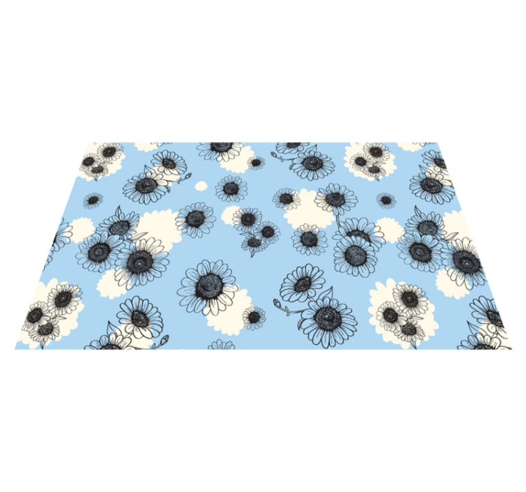 Daisies seamless modern pattern flower vinyl rug - TenStickers