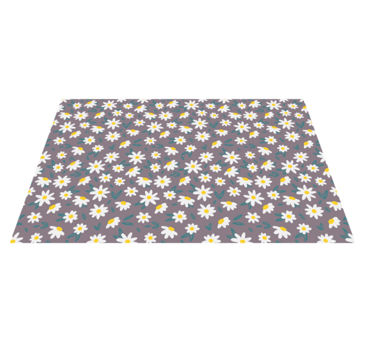 Flower vinyl rug with cute tiny daisy pattern - TenStickers