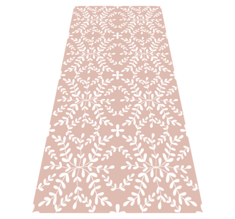 Flower vinyl rug with vintage leaf design - TenStickers