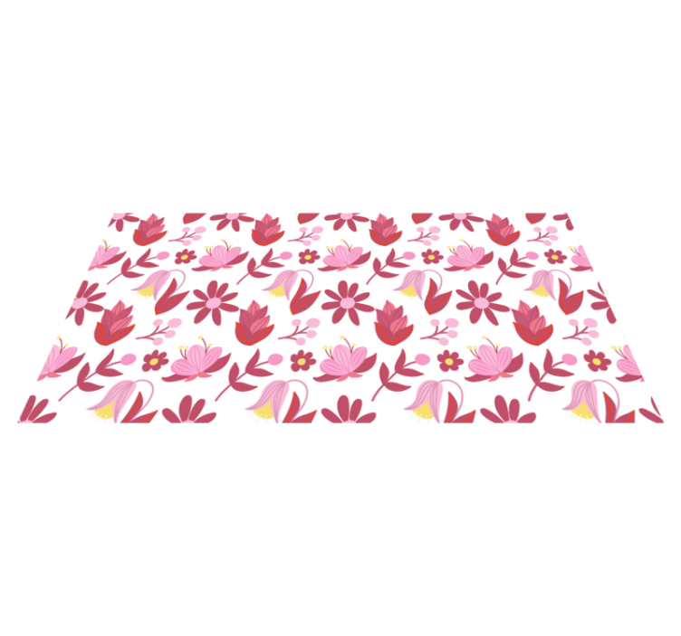 Flower vinyl rug inspired by polish folk art - TenStickers