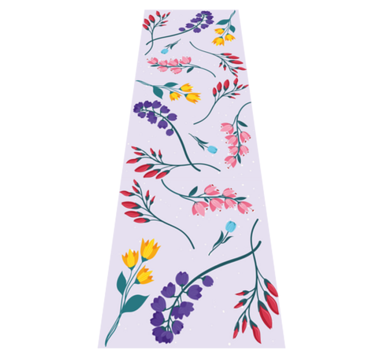 Flower vinyl rug garden minimalist floral design - TenStickers