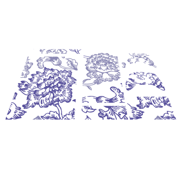 Flower vinyl rug with soft purple floral design - TenStickers