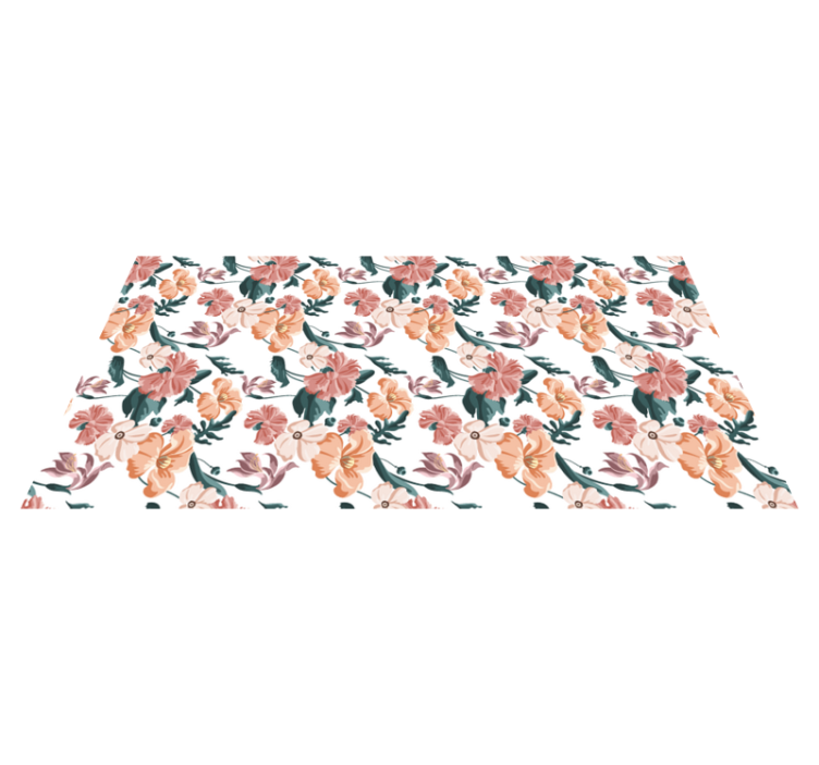 Flower vinyl rug with beautiful pastel floral design - TenStickers