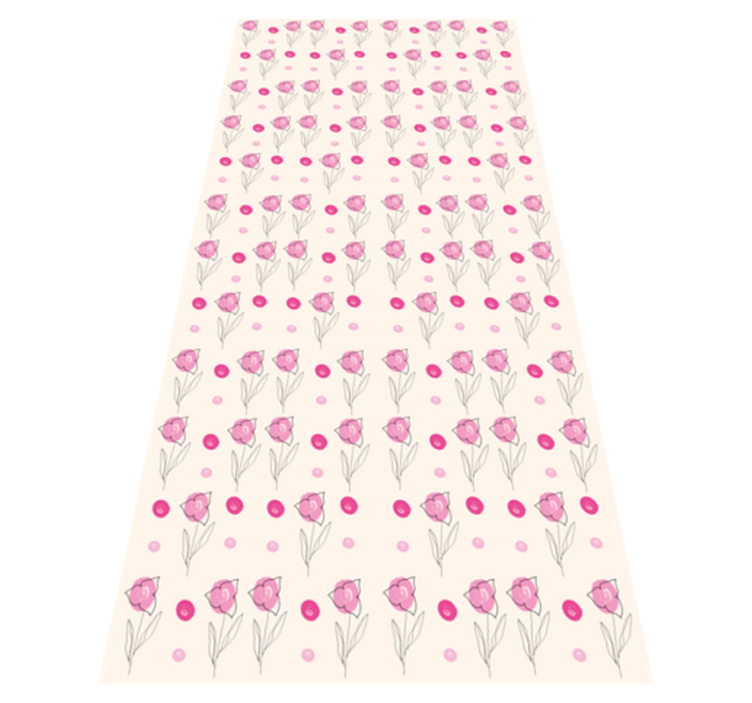 Bugambilia pattern flower vinyl rug - TenStickers