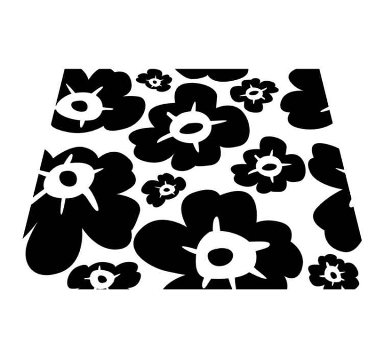 Flower vinyl rug black poppy - TenStickers