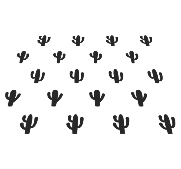 Flower vinyl rug cactus pattern design - TenStickers