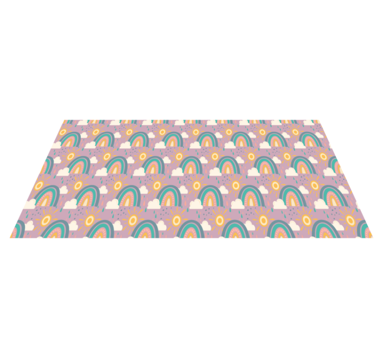 Flower vinyl rug in joyful colorful rainbows - TenStickers