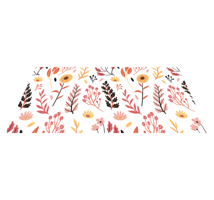 Flower vinyl rug floral pattern decoration - TenStickers