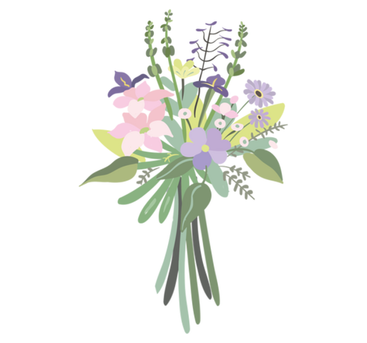 Flower vinyl rug colorful floral arrangement - TenStickers