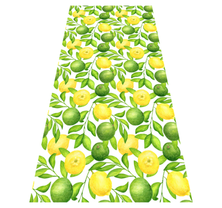 Flower vinyl rug in lemon and lime design - TenStickers