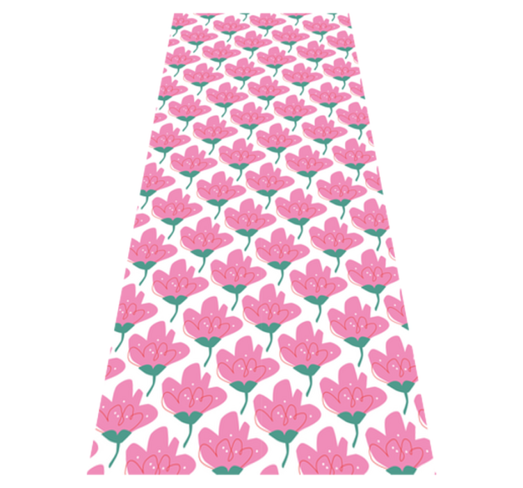 Pink flowers flower vinyl rug - TenStickers