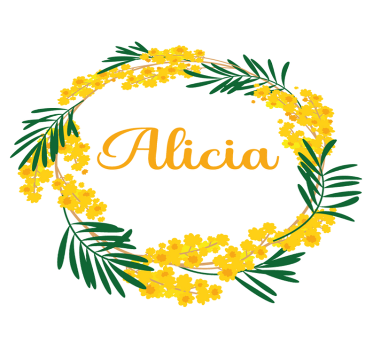 Flower vinyl rug mimosa rounded adhesive - TenStickers