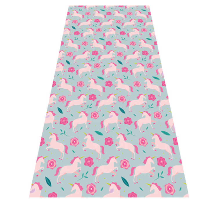 Flower unicorn pattern flower vinyl rug - TenStickers