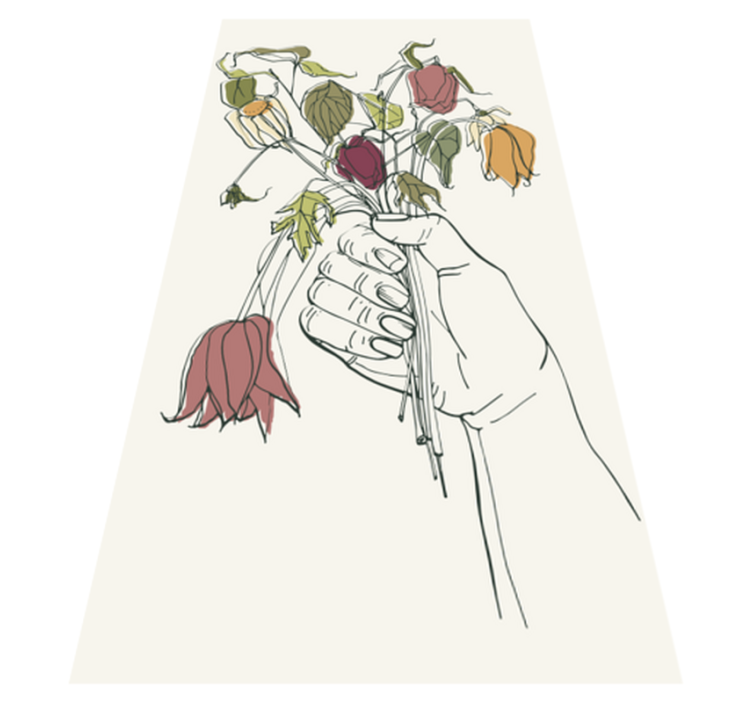 Flower vinyl rug handheld blossoms - TenStickers