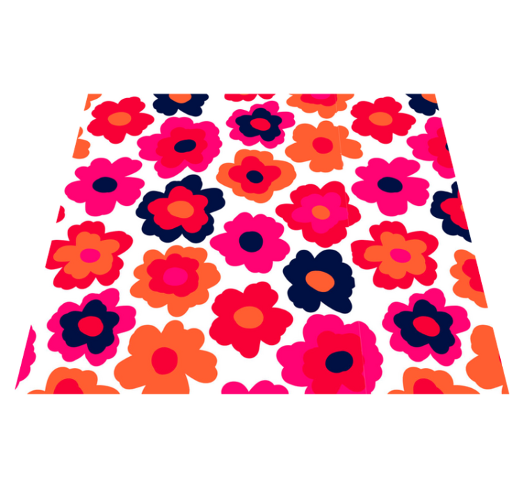 Red poppy flower vinyl rug - TenStickers