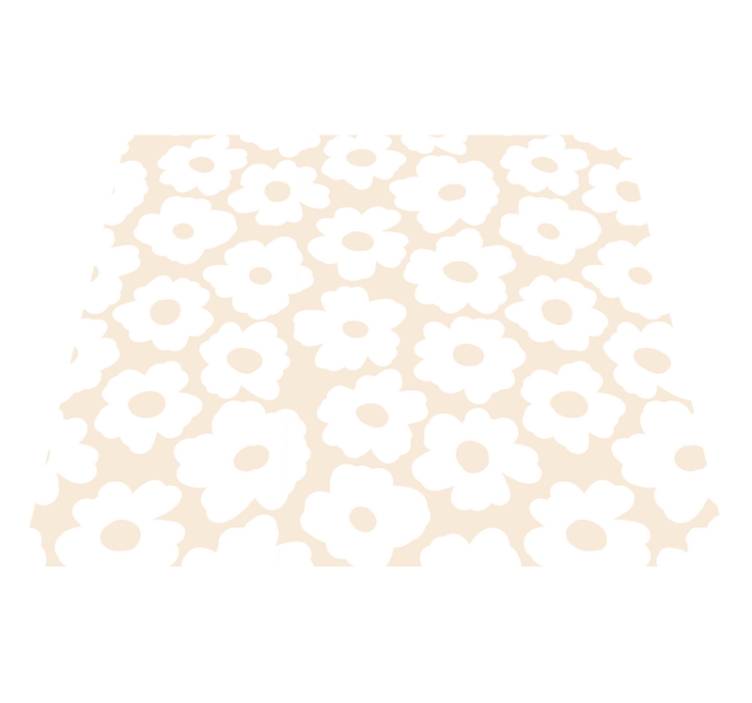 White poppy flower vinyl rug - TenStickers