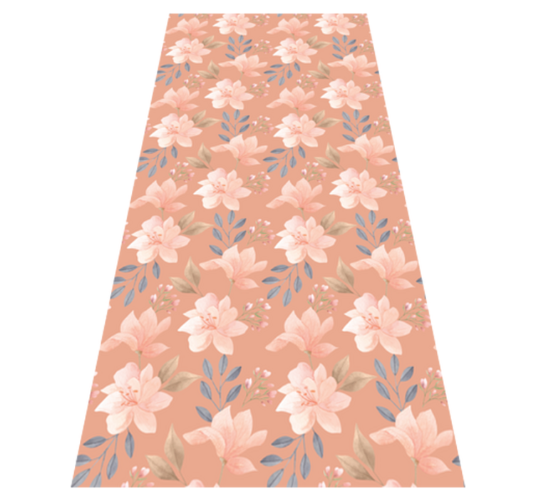 Flower vinyl rug blossom floral design - TenStickers
