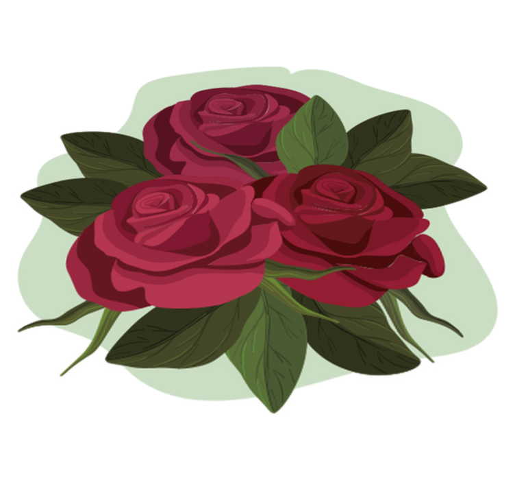 Flower vinyl rug rose arrangement - TenStickers