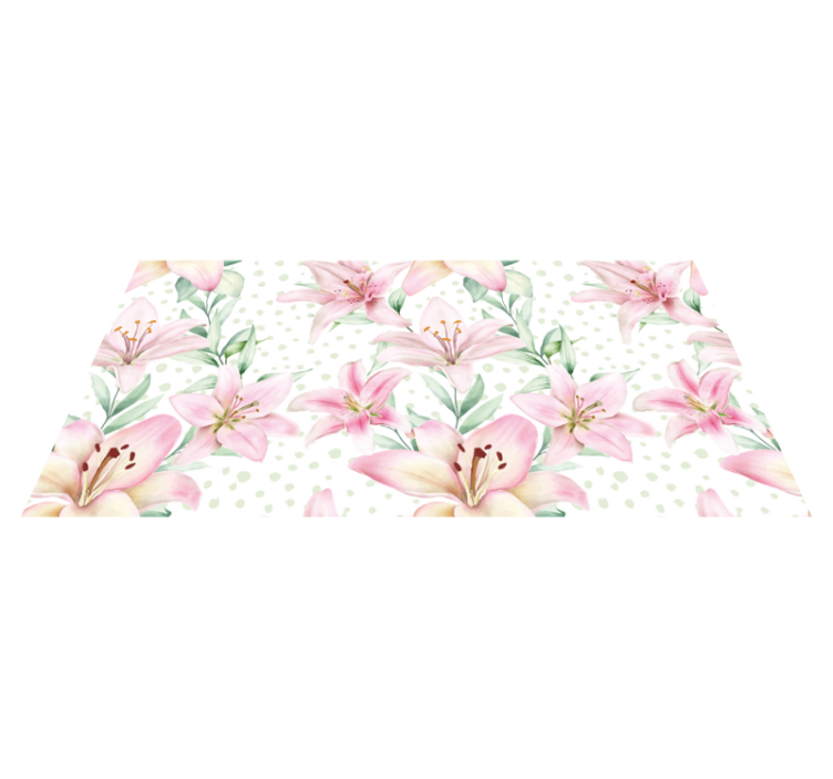 Flower vinyl rug with elegant lily designs - TenStickers