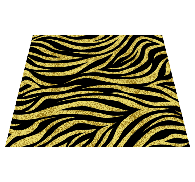 Animal print vinyl rug in golden zebra pattern - TenStickers