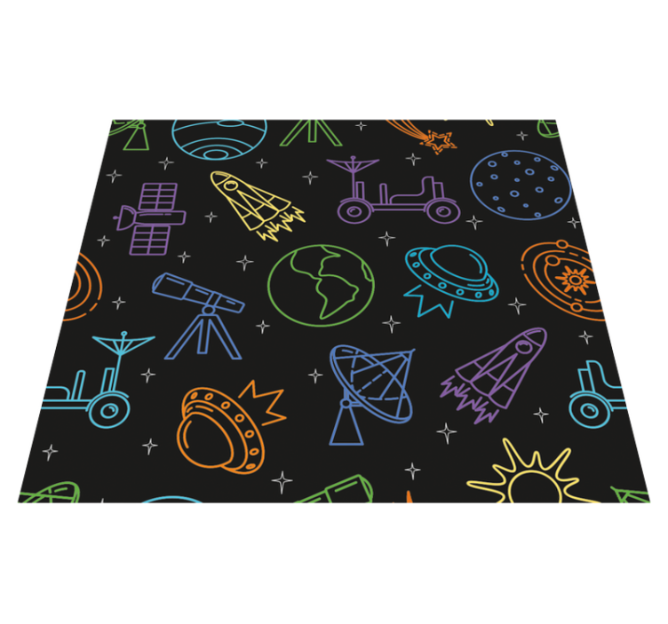 Star vinyl rug with celestial symbols - TenStickers