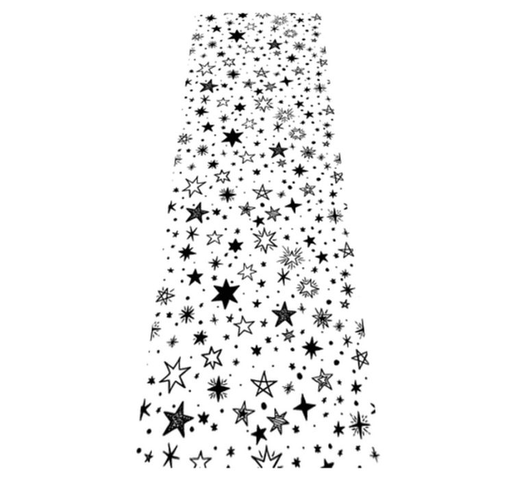 Star vinyl rug with black stars on white background - TenStickers