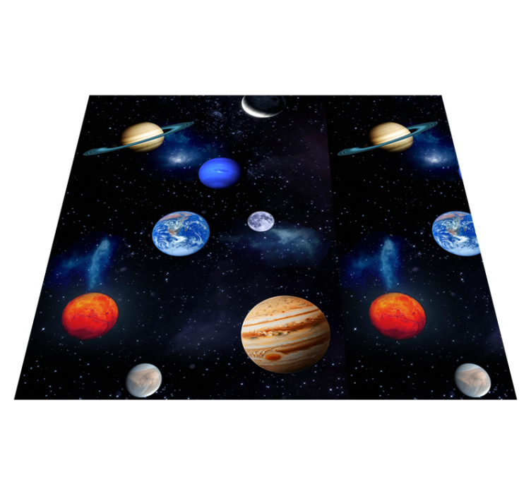 Star vinyl rug cosmos space planets - TenStickers