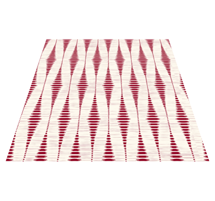 Geometric vinyl rug in red rabaul ikat design - TenStickers