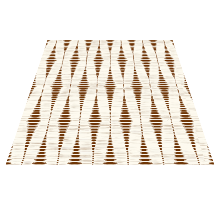 Geometric vinyl rug in chocolate brown ikat pattern - TenStickers