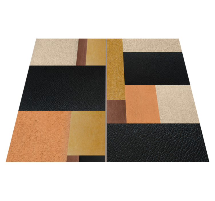 Geometric vinyl rug in geometric textured blocks - TenStickers