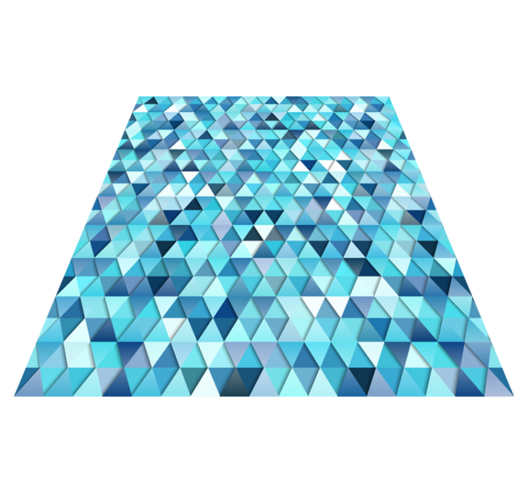 Geometric vinyl rug in blue abstract design - TenStickers