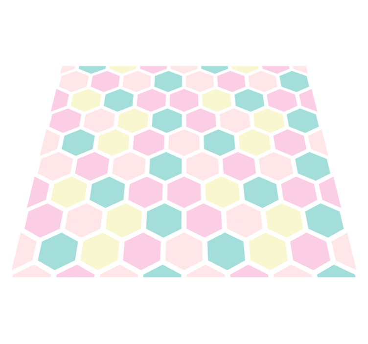 Geometric vinyl rug in soft hues and shapes - TenStickers
