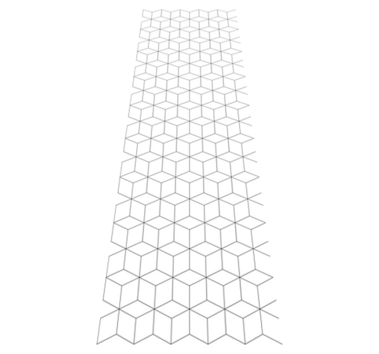Geometric vinyl rug with cube pattern - TenStickers