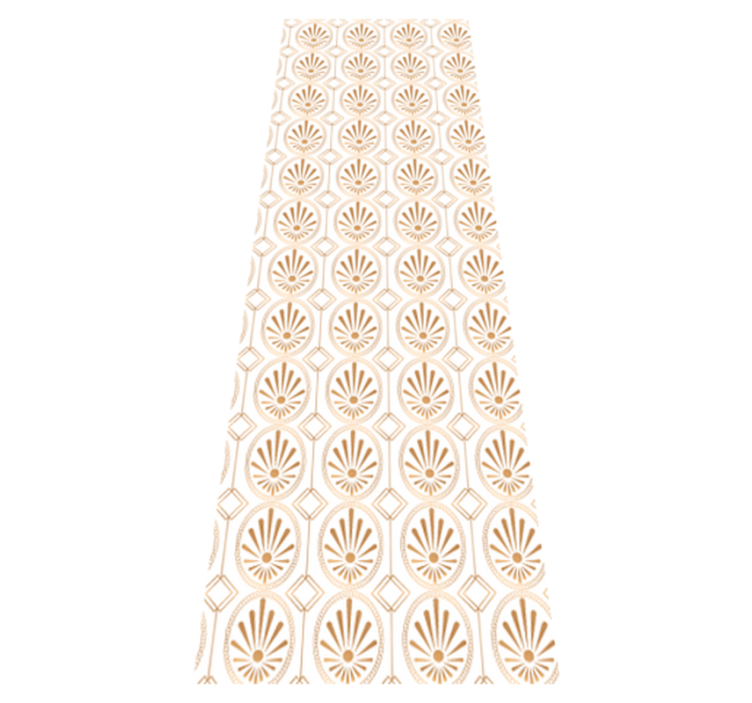 Geometric vinyl rug with modern white and gold design - TenStickers
