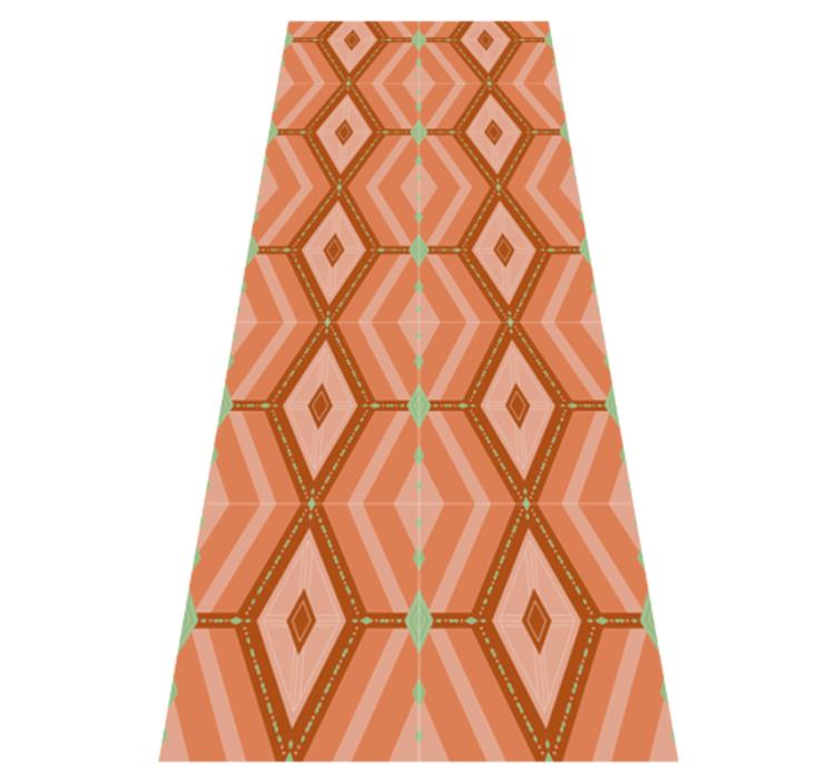Geometric vinyl rug in 30s autumn hues - TenStickers