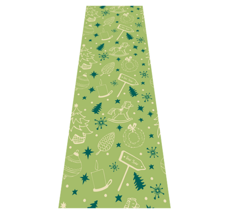 Christmas vinyl rug with festive green backdrop - TenStickers
