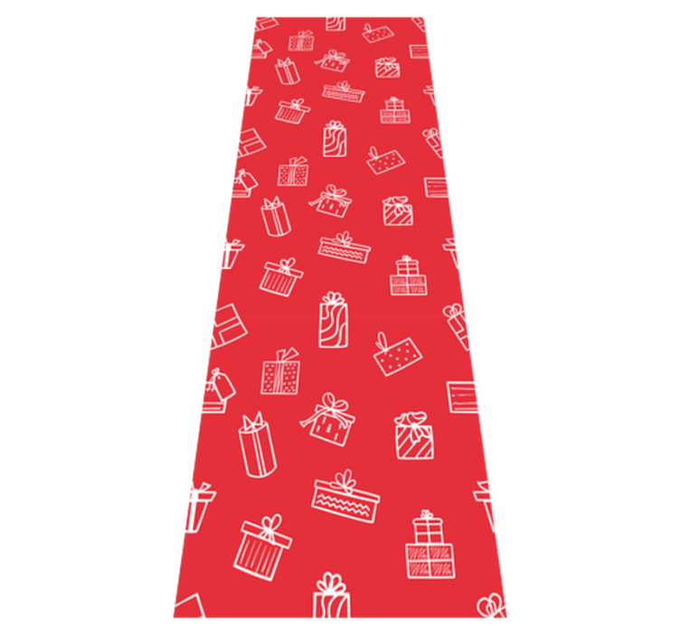 Christmas vinyl rug with white gifts on red background - TenStickers