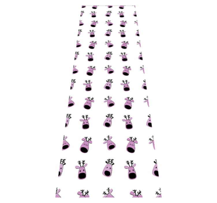 Christmas vinyl rug with pink deer pattern - TenStickers