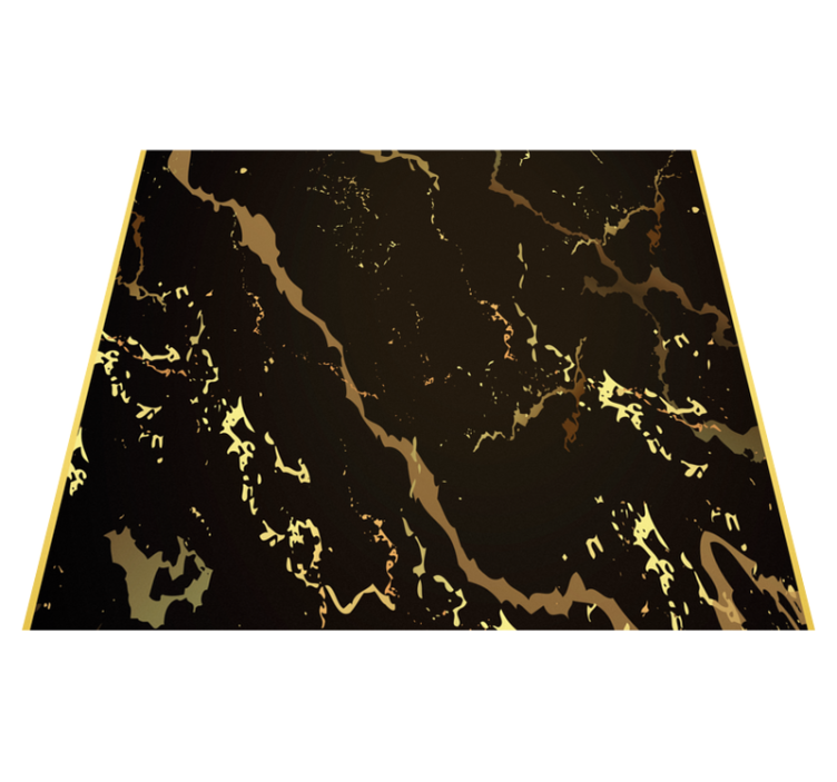 Bedroom vinyl rug marble texture black gold - TenStickers