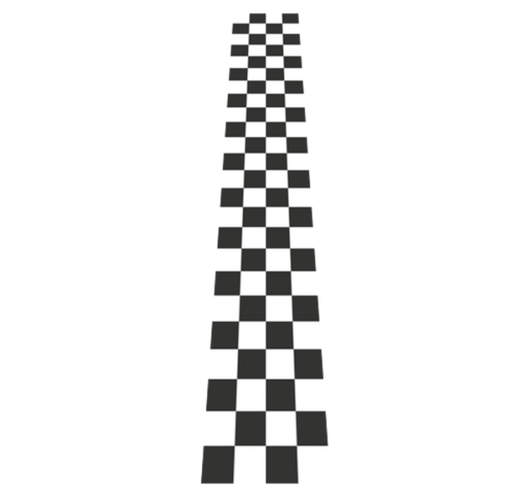 Black and white checkered bedroom vinyl rug - TenStickers