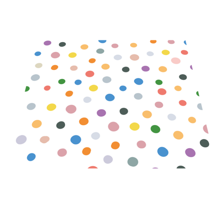 Bedroom vinyl rug with colorful dots on white - TenStickers