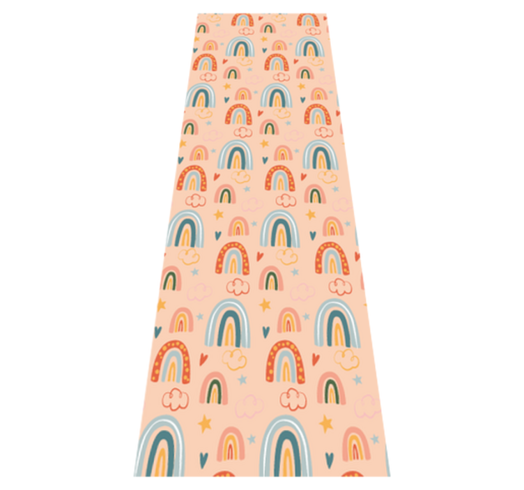 Bedroom vinyl rug with rainbow pattern on light background - TenStickers