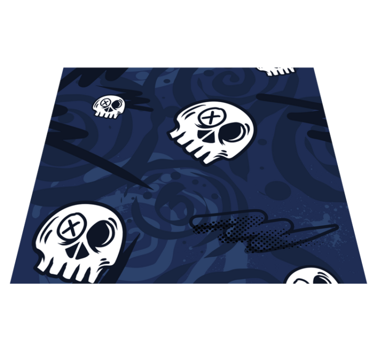 Bedroom vinyl rug with graffiti skull designs - TenStickers