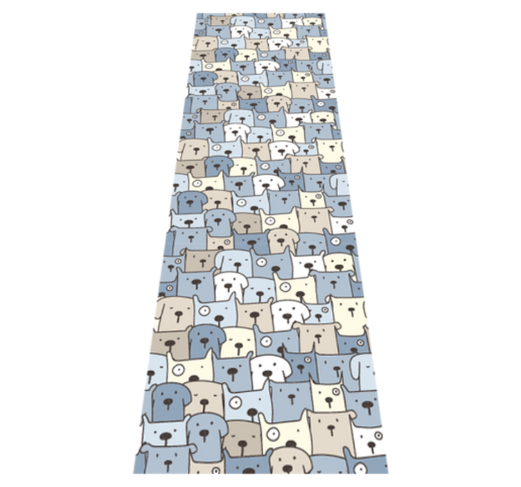 Bedroom vinyl rug with gray dog drawings - TenStickers