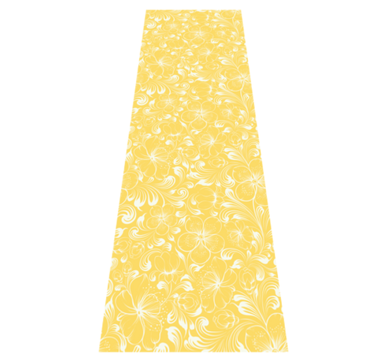 Yellow floral grandmillenial style bedroom vinyl rug - TenStickers